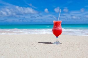 drink at beach during retirement